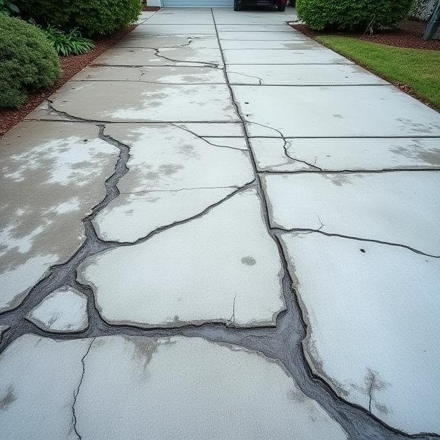 Driveway before cleaning in Clayfield