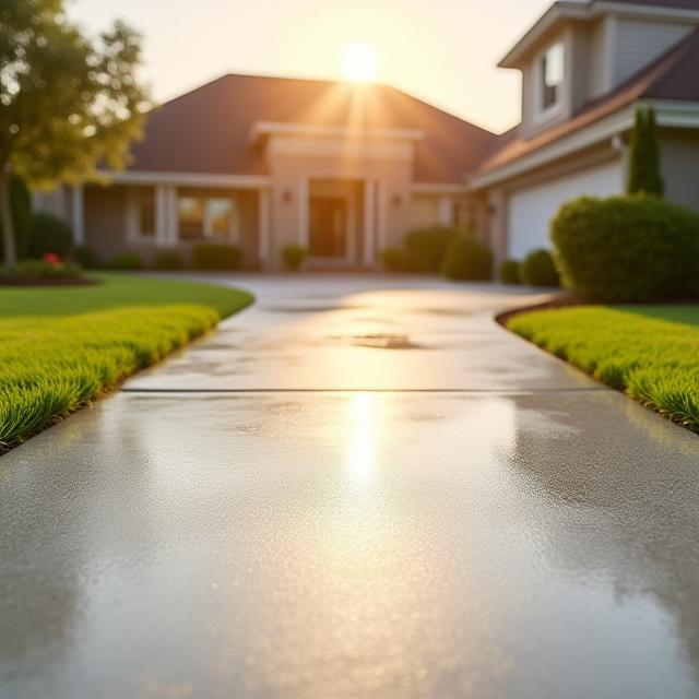 Driveway revival after pressure wash